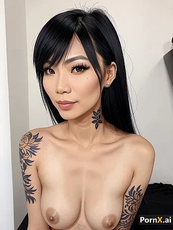 Asian girl with tattoos